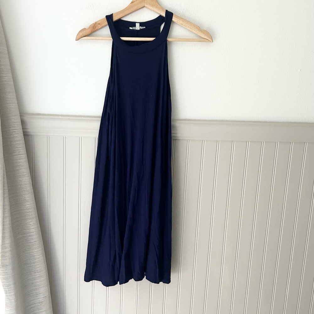 Y2K Charlotte Russe Halter Dark Small Blue Swing Dress